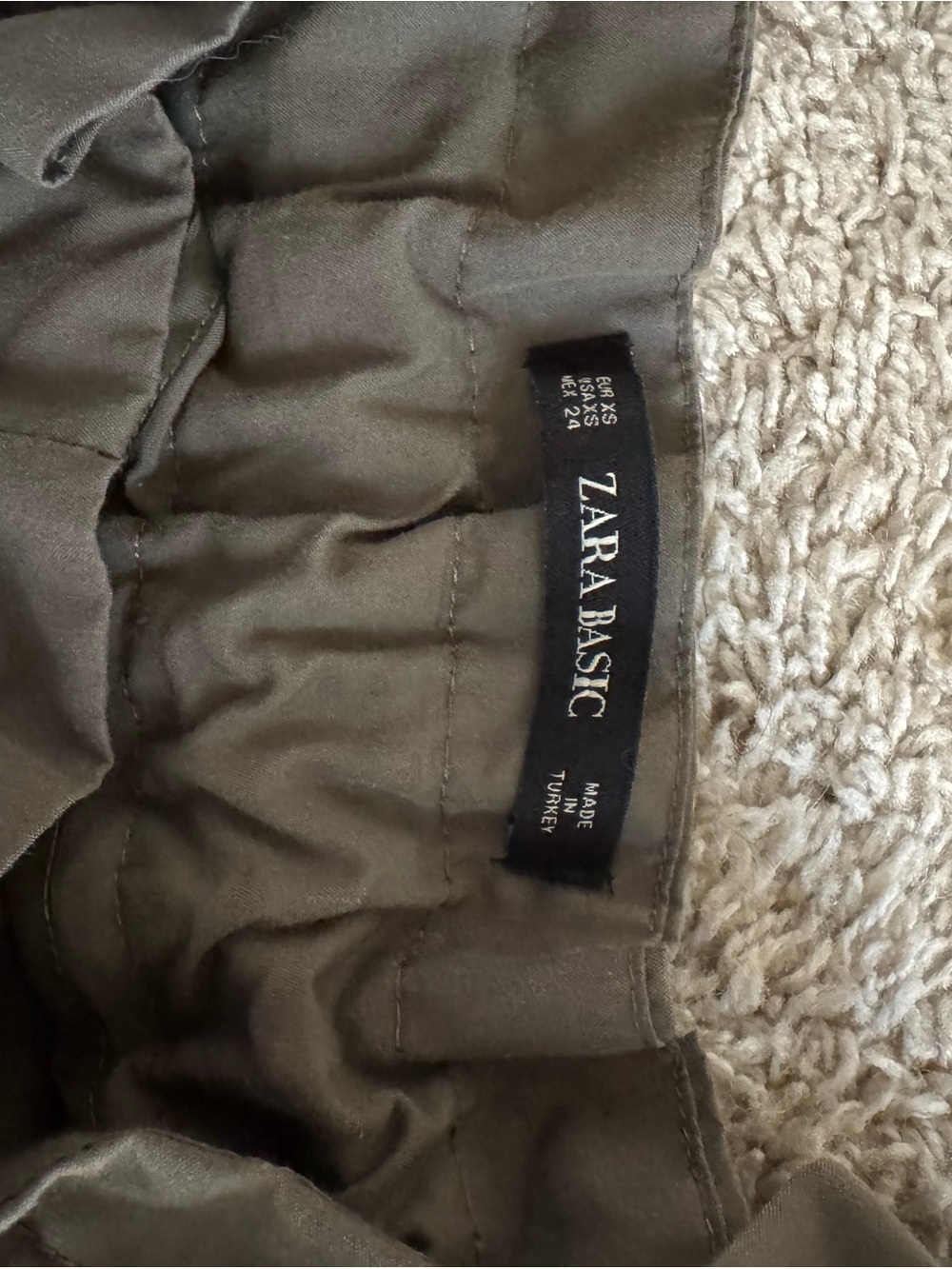 Zara Basic Olive Green Women's Pants